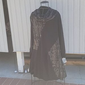 Style &Co black tunic with cowl neck